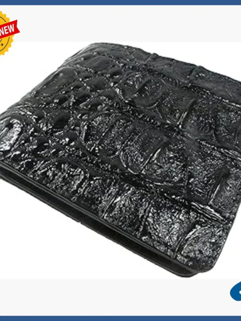 Genuine Crocodile Leather Slim Bifold Wallet with 6 Card Slots